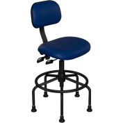 BioFit Operator Chair - Height 25 - 32" - Blue Vinyl - Black Powdercoat Frame
