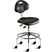 BioFit Task Stool, 24"-31" Seat Height, Black Urethane - Chrome Steel Base - UniqueU Series