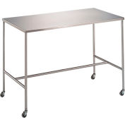 Blickman 7844SS Sawyer Instrument Table with H-Brace, 48"L x 20"W x 34"H