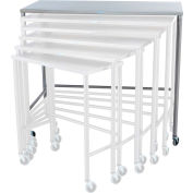 Blickman 7822SS Nested Instrument Table with Shelf, 48"L x 24"W x 42"H