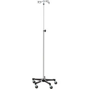 Blickman 1415SS-4 Stainless Steel IV Stand with 5-Leg Base, 4-Hook, 52&quot; - 94&quot; Height