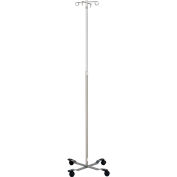 Blickman 1305-4P Chrome IV Stand with 4-Leg Base, 4-Hook, 52&quot;-91&quot; Height