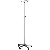 Blickman 1315-4 Chrome IV Stand with 5-Leg Base, 4-Hook, 52-1/2&quot; - 93-1/2&quot; Height