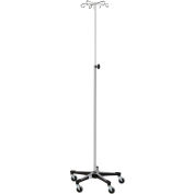 Blickman 1350-6 Heavy Duty Chrome IV Stand with 5-Leg Base, 6-Hook, 56&quot;-100&quot; Height