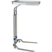 Blickman 8871SS Jumbo Benjamin Foot Operated Stainless Steel Mayo Stand, 20" x 25" Tray