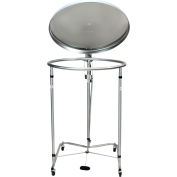 Blickman Round Hamper, Stainless Steel, 24&quot; Dia, 35&quot;H, 2&quot; Casters, Foot Operated w/ Pneumatic Top