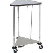 Blickman Hamper, Triangular Space Saver, Stainless Steel, 3&quot; Casters, Foot Operated w/ Pneumatic Top