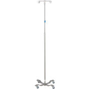 Blickman IV Stand, Thumb Control, Stainless Steel, 66 - 100&quot;H, 2 Hook