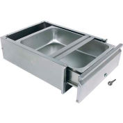 BK Resources BKDWR-2020-ASSY-L-SS Stainless Steel Locking Drawer - Removable Stainless Insert 20x20