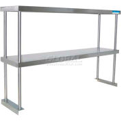 BK Resources BK-OSD-1260 18 Ga. Double Overshelf - 304 Stainless Steel Galv. Legs & Undershelf 60x12
