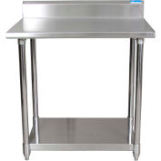 BK Resources CTTR5-6030 16 Ga. Workbench Stainless Steel - 5" Backsplash & Galv. Undershelf 60 x 30