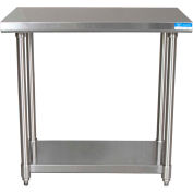BK Resources Workbench W/Adjustable Undershelf, 16 Ga. 304 Series Stainless, 48"Wx30"D