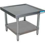 BK Resources Machine Stand W/ Round Tubular Leg, 14 Ga 304 Stainless Steel Top, 36&quot;W x 30&quot;D