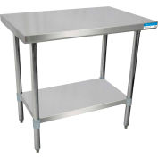 BK Resources Workbench W/Adjustable Undershelf, 18 Ga. 430 Series Stainless, 30"Wx24"D