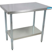 BK Resources Workbench W/Undershelf, 18 Ga. 430 Series Stainless, Galv. Shelf, 48"Wx18"D