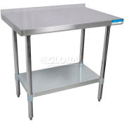 BK Resources VTTR-7230 18 Gauge Workbench 430 Stainless Steel - 1-1/2" Backsplash & Galv Frame 72x30
