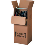 Global Industrial™ Wardrobe Packing Cardboard Corrugated Boxes, 20"L x 20"W x 45"H, Kraft - Pkg Qty 5