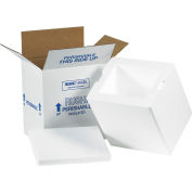 Foam Insulated Shipping Kit, 8"L x 6"W x 9"H, White