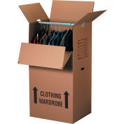 Wardrobe Packing Cardboard Corrugated Boxes, 23-3/4"L x 20-1/2"W x 46-1/8"H, Kraft - Pkg Qty 5