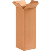 Tall Cardboard Corrugated Boxes 4" x 4" x 10" 200#/ECT-32 - Pkg Qty 25