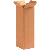 Tall Cardboard Corrugated Boxes 4" x 4" x 12" 200#/ECT-32 - Pkg Qty 25