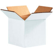 Cardboard Corrugated Boxes 4" x 4" x 4" 200#/ECT-32, White - Pkg Qty 25
