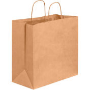 Global Industrial™ Paper Shopping Bags, 13"W x 7"D x 13"H, Kraft, 250/Pack