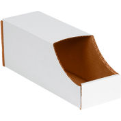 Global Industrial Single Wall Stackable Corrugated Bin Box, 4"W x 12"D x 4-1/2"H, Oyster White - Pkg Qty 50