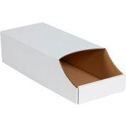 Global Industrial Single Wall Stackable Corrugated Bin Box, 7"W x 18"D x 4-1/2"H, Oyster White - Pkg Qty 50