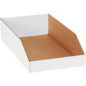 Global Industrial 10" x 18" x 4-1/2" Open Top White Corrugated Bin Box - Pkg Qty 50