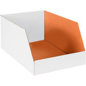 Global Industrial 16" x 24" x 12" Jumbo Open Top White Corrugated Boxes - Pkg Qty 25