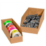 4" x 12" x 4-1/2" Kraft Corrugated Open Top Bin Boxes - Pkg Qty 50