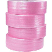 Global Industrial Non Perf. Anti Static Bubble Roll, 12"W x 250'L x 1/2" Thick, Pink, 4/Pk