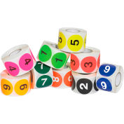 2" Dia. Round Numbered 1-10 Easy Order Labels, 10 Rolls of 500