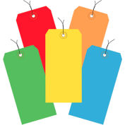 Global Industrial™ Shipping Tag Pre Wired#5, 4-3/4"L x 2-3/8"W, Assorted Colors, 1000/Pk