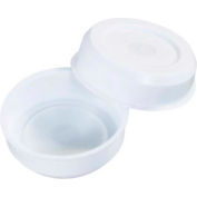 Plastic End Caps, 1-1/2" Dia., White, 100/Pack
