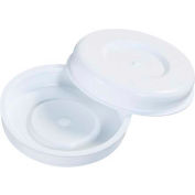 Plastic End Caps, 2" Dia., White, 100/Pack