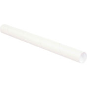 Mailing Tubes With Caps, 2-1/2&quot; Dia. x 24&quot;L, 0.07&quot; Thick, White, 34/Pack