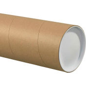 Jumbo Mailing Tubes With Caps, 5&quot; Dia. x 36&quot;L, 0.125&quot; Thick, Kraft, 15/Pack