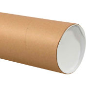 Jumbo Mailing Tubes With Caps, 6&quot; Dia. x 30&quot;L, 0.125&quot; Thick, Kraft, 10/Pack