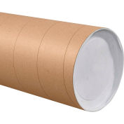 Jumbo Mailing Tubes With Caps, 8&quot; Dia. x 48&quot;L, 0.125&quot; Thick, Kraft, 10/Pack