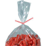 Global Industrial™ Paper Twist Ties, 8"L x 5/32"W, Red Candy Stripe, 2000/Pack