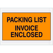 Full Face Envelopes - "Packing List/Invoice Enclosed" 7 x 10" Orange - 1000/Case