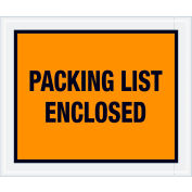Full Face Envelopes, "Packing List Enclosed" Print, 12"L x 10"W, Orange, 500/Pack