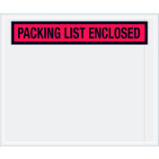 Panel Face Envelopes, "Packing List Enclosed" Print, 12"L x 10"W, Red, 500/Pack