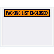 Panel Face Envelopes, "Packing List Enclosed" Print, 6"L x 4-1/2"W, Orange, 1000/Pack