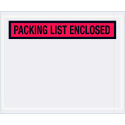 Panel Face Envelopes, "Packing List Enclosed" Print, 5-1/2"L x 4-1/2"W, Red, 1000/Pack