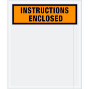 Panel Face Envelopes, "Instructions Enclosed" Print, 10"L x 12"W, Orange, 500/Pack