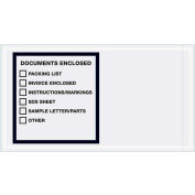 Full Face Envelopes, "Documents Enclosed" Print, 10"L x 5-1/2"W, Clear, 1000/Pack