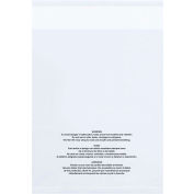 Global Industrial Resealable Suffocation Warning Poly Bags W/ Vent Holes 14"W x 20"L 1.5 Mil